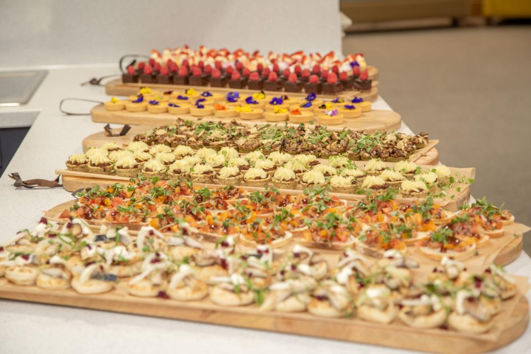 Five canapé trays.