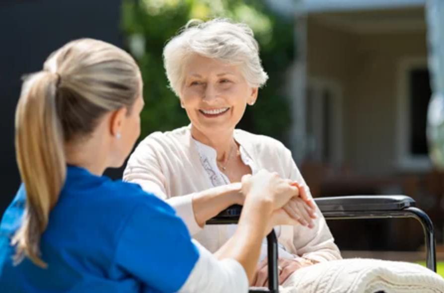 Resident and Staff Laughing