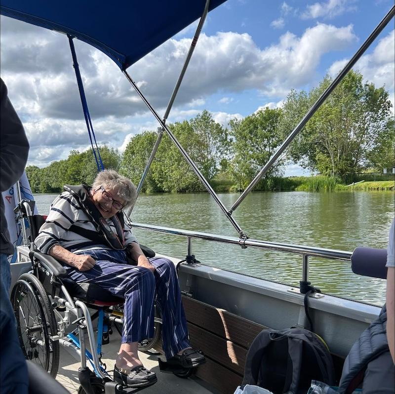 resident sat on the boat sailing down the thames