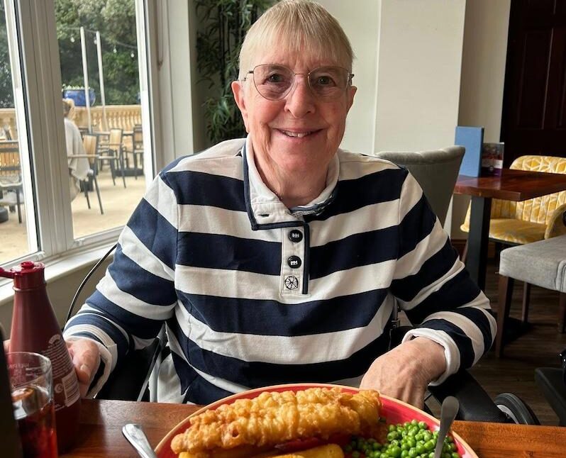 resident enjoying fish and chips in bournemouth